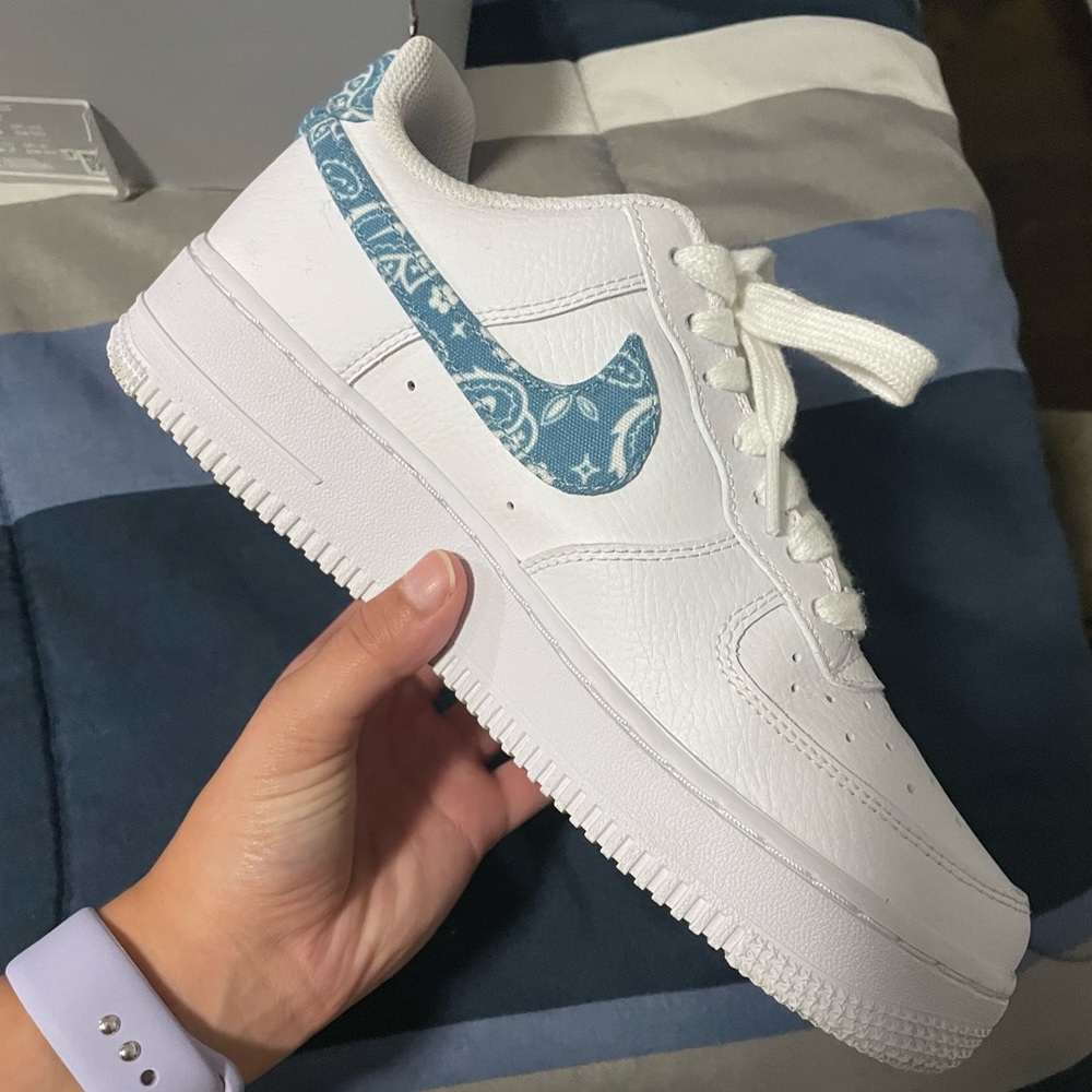 Nike Air Force one blue bandanna color way